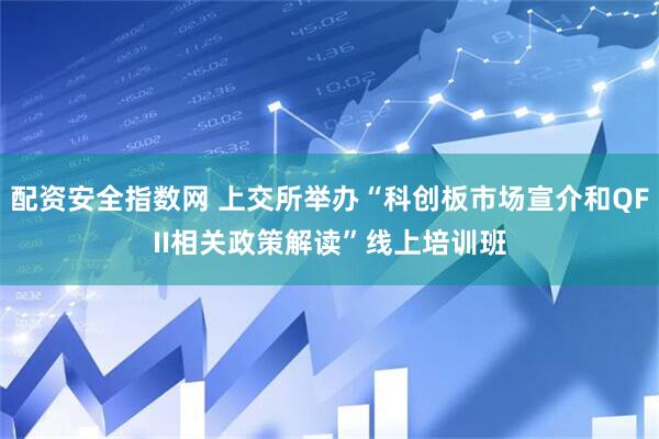 配资安全指数网 上交所举办“科创板市场宣介和QFII相关政策解读”线上培训班